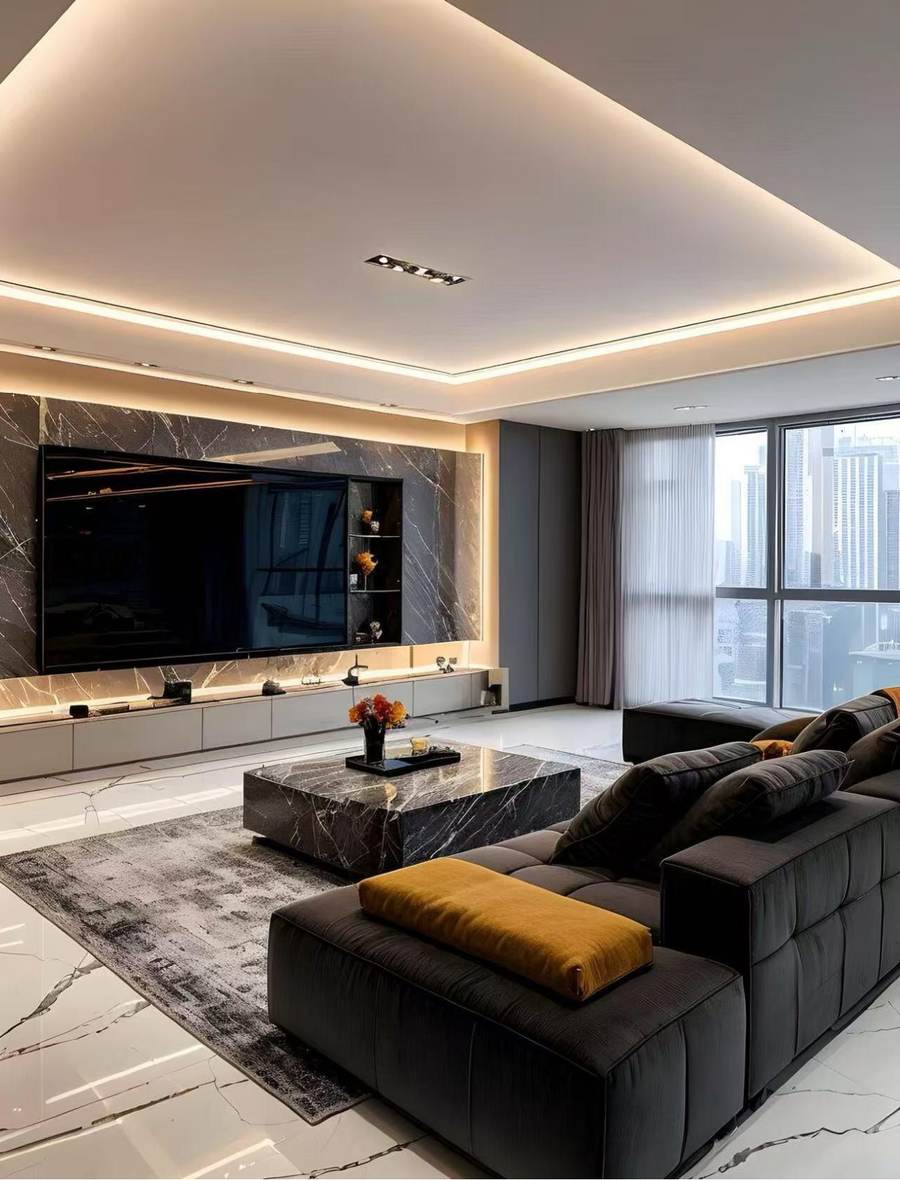 Completed lounge and media wall fit-out by SIDO Enterprise Corp.